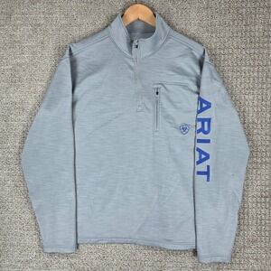 Ariat Mens Gray TEK 1/4 Zip Pullover Sweatshirt Size Large L